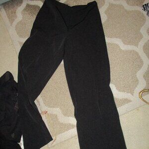 JOSEPH RIBKOFF WOMAN PANTS black zip front 10 wide leg straigt